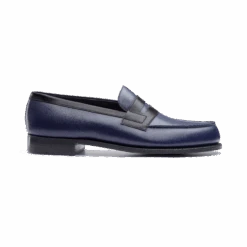 Mocassin 180 [homme Cuir Lisse Noir Et Bleu Océan]