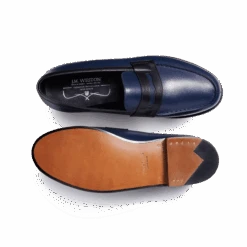 Mocassin 180 [homme Cuir Lisse Noir Et Bleu Océan] -J.M. Weston 1141CSA1801FS 08316b05 686d 45f4 a4f8 17acf16fbfc7
