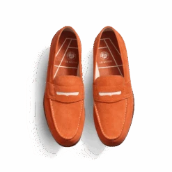 Le Moc' Weston Roland-Garros [homme Nubuck Orange Détails Cuir Veau Sport Blanc] -J.M. Weston 1145GKR2849GH