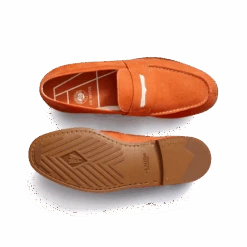 Le Moc' Weston Roland-Garros [homme Nubuck Orange Détails Cuir Veau Sport Blanc] -J.M. Weston 1145GKR2849GS