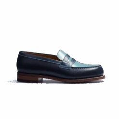 Mocassin 180 [femme Cuir Veau Box Camaïeu De Bleu]