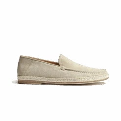Mocassin Espadrille Uzès [homme Cuir Velours Beige]