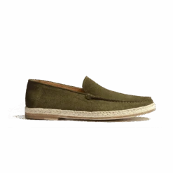 Mocassin Espadrille Uzès [homme Cuir Velours Kaki]