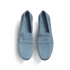 Mocassin De Conduite Warning [homme Cuir Veau Velours Bleu Clair] -J.M. Weston 13B1GJI93252H
