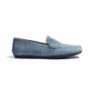 Mocassin De Conduite Warning [homme Cuir Veau Velours Bleu Clair]
