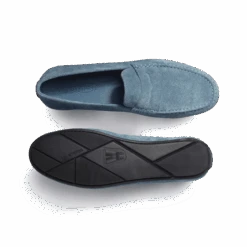 Mocassin De Conduite Warning [homme Cuir Veau Velours Bleu Clair] -J.M. Weston 13B1GJI93252S