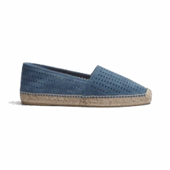 Espadrille Wait And Sea [homme Cuir Veau Velours Perforé Bleu Ciel]
