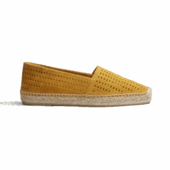 Espadrille Wait And Sea [homme Cuir Veau Velours Perforé Jaune]