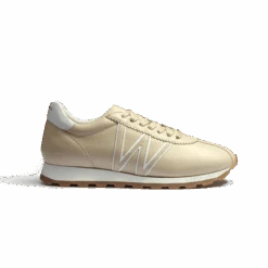 Basket On My Way [femme Cuir Veau Sport Beige Détails Blanc]