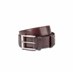Ceinture Demi-Jonc [Cuir Veau Finition Patinée Bordeaux]
