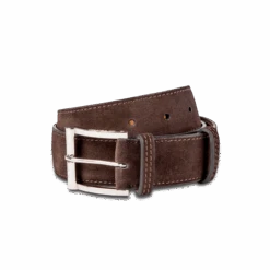 Ceinture Demi-Jonc [Cuir Veau Velours Marron]